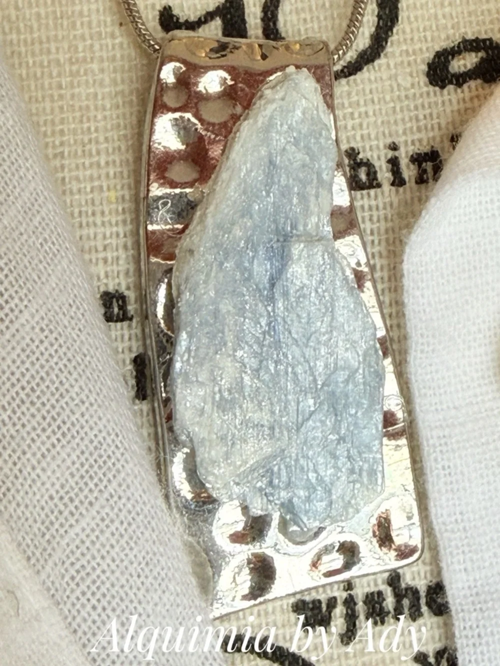 MONUMENT Raw Blue Kyanite Pendant Necklace in  Silver